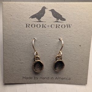 Rook + Crow Gold Textured Drop Earrings